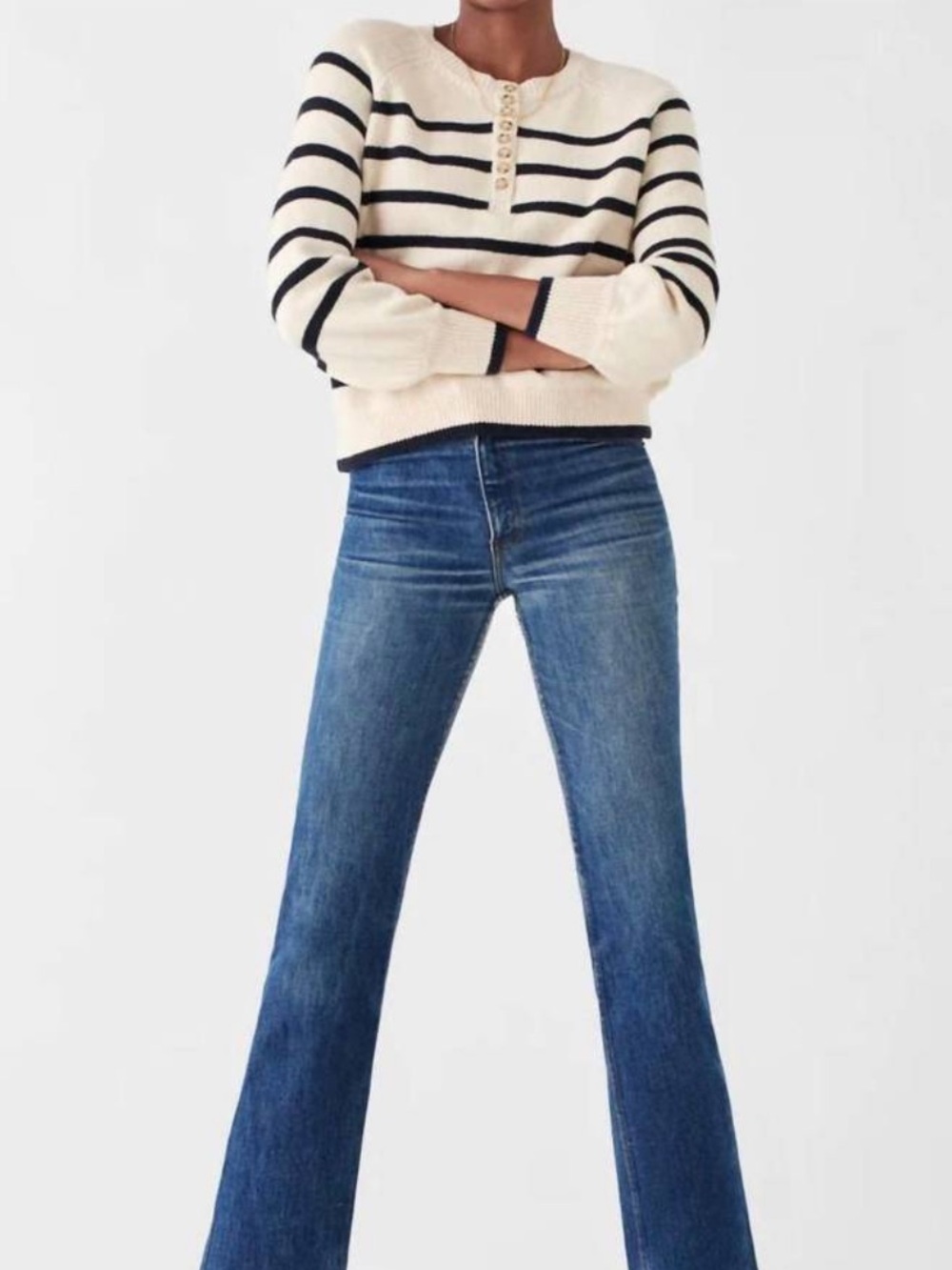 NEW FAHERTY cozy cotton henley sweater Size Large Women’s Striped